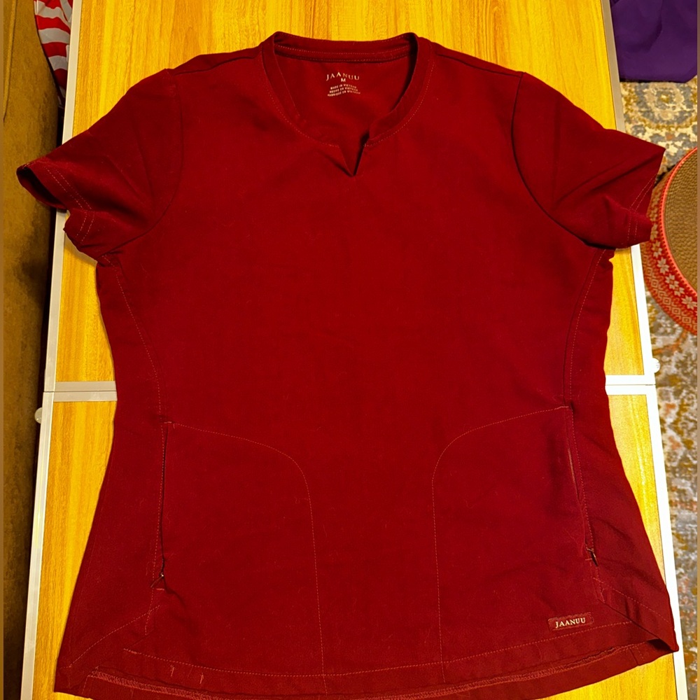 Jaanuu Women's Burgundy Short Sleeve Top and bottoms